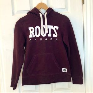 Roots hoodie, dark eggplant purple, xx small